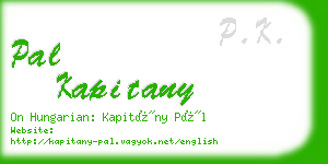 pal kapitany business card